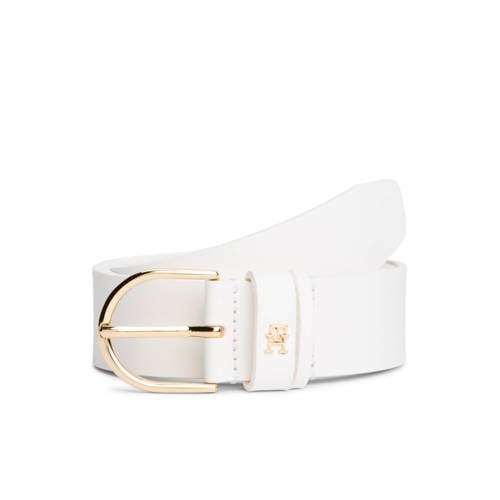 Tommy Hilfiger leren riem Essential Effortless ecru afbeelding