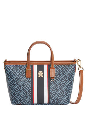 mini shopper TH Monoplay met logoprint donkerblauw