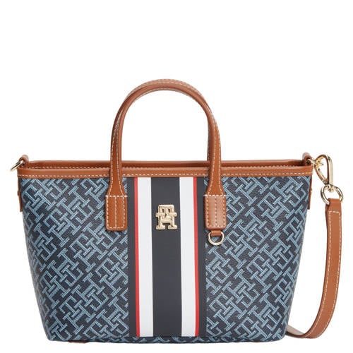 Tommy Hilfiger mini shopper TH Monoplay met logoprint donkerblauw afbeelding