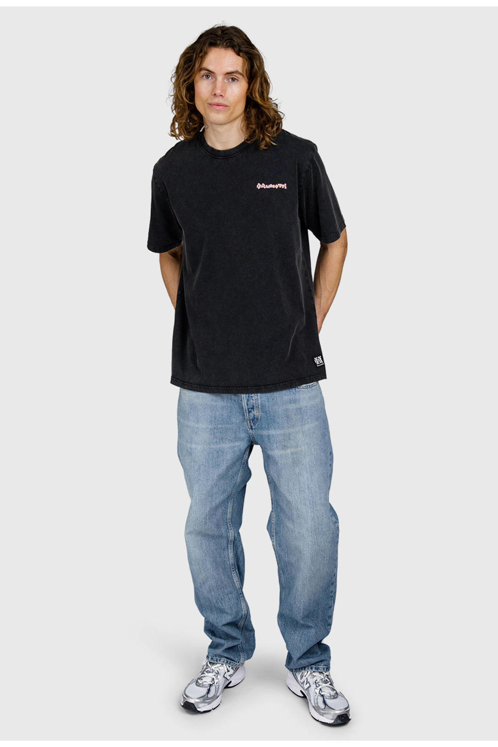 Zwarte heren Brunotti T-shirt van katoen met backprint, korte mouwen en ronde hals
