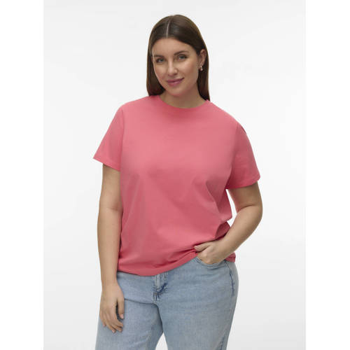 VERO MODA CURVE T-shirt koraalrood afbeelding