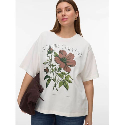 VERO MODA CURVE T-shirt ecru afbeelding