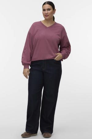 sweater roze broderie