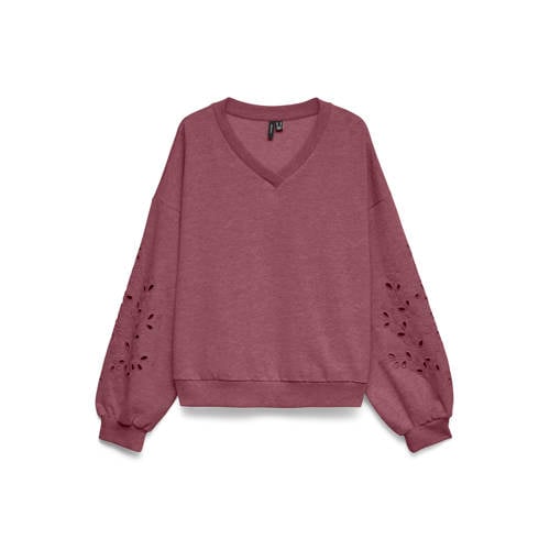 VERO MODA CURVE sweater roze broderie afbeelding
