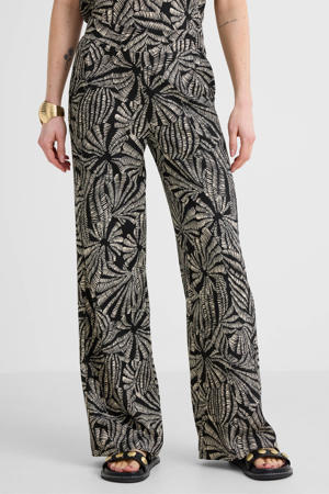 straight regular waist casual broek zwart