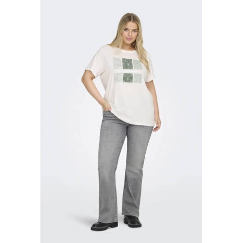 ONLY CARMAKOMA T-shirt ecru afbeelding