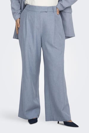 wide leg high waist pantalon blauw