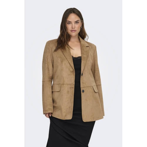 ONLY CARMAKOMA suede jasje bruin afbeelding