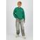 Raizzed sweater met backprint groen