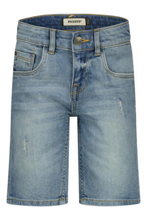 regular waist short light blue denim