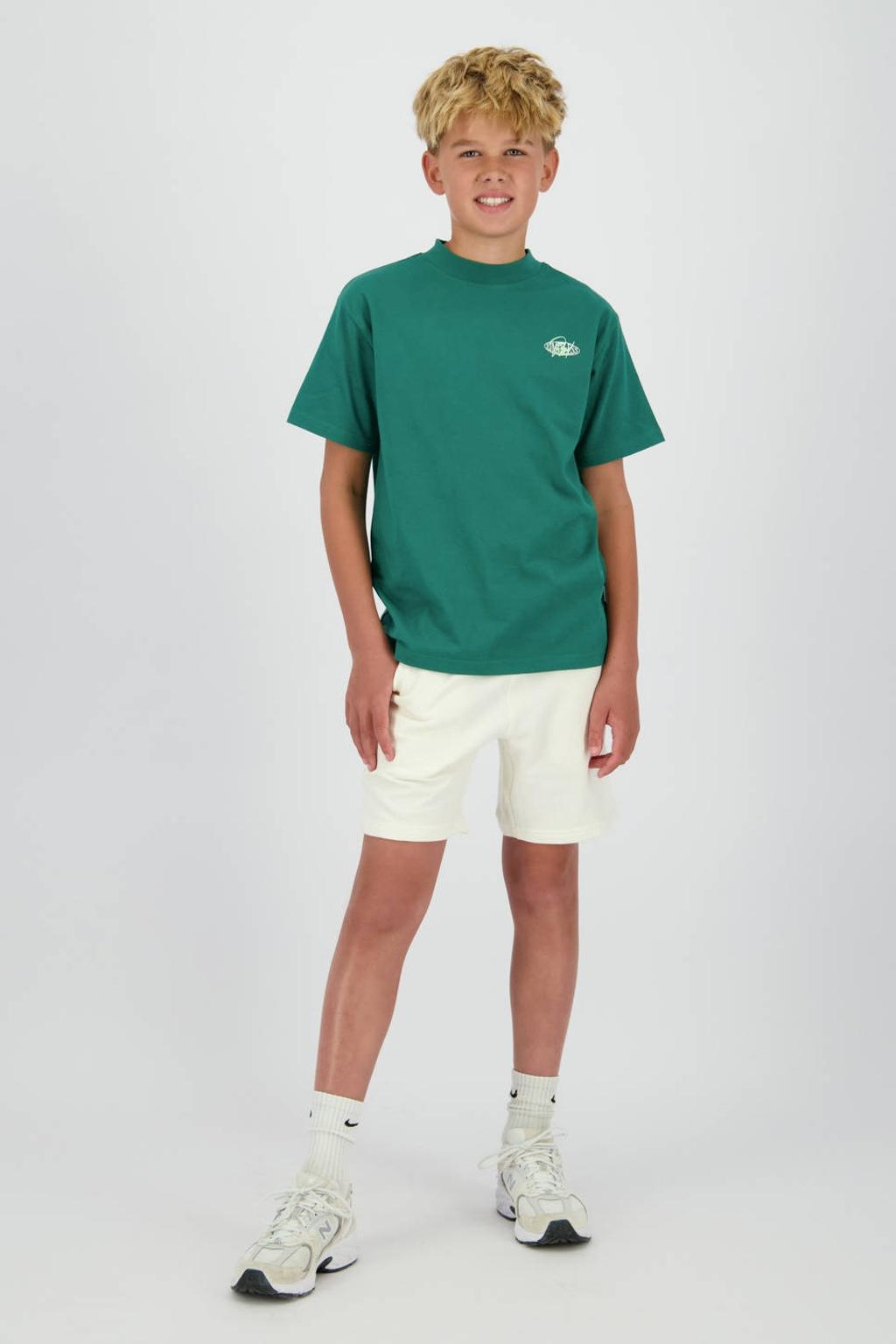 Witte jongens Raizzed relaxed regular waist sweatshort met elastische tailleband met koord en effen