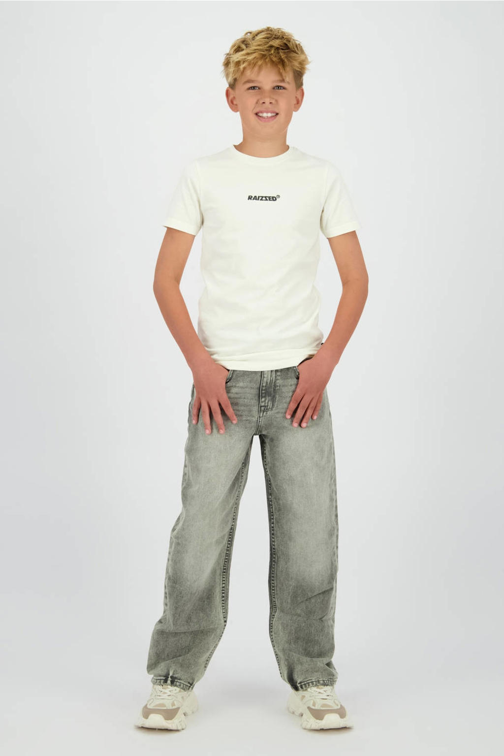 Grey denim jongens Raizzed Hanoi loose fit jeans van denim met relaxed, regular waist en effen