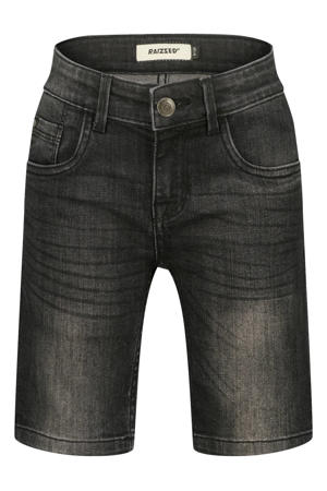 regular waist short black denim