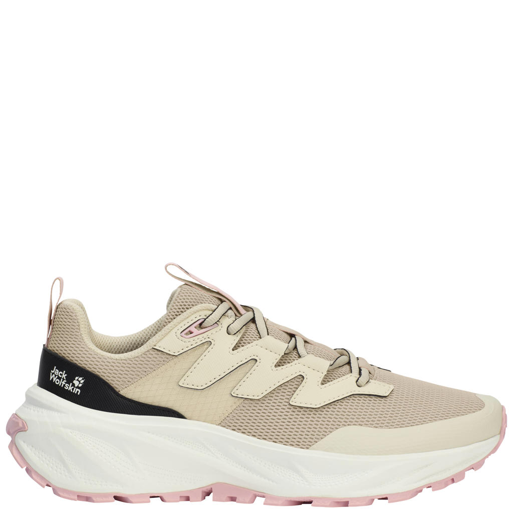 Lichtgeel en roze dames Jack Wolfskin PS Trail Low mesh outdoor schoenen van mesh-pu/voering: mesh/voetbed: eva met veters