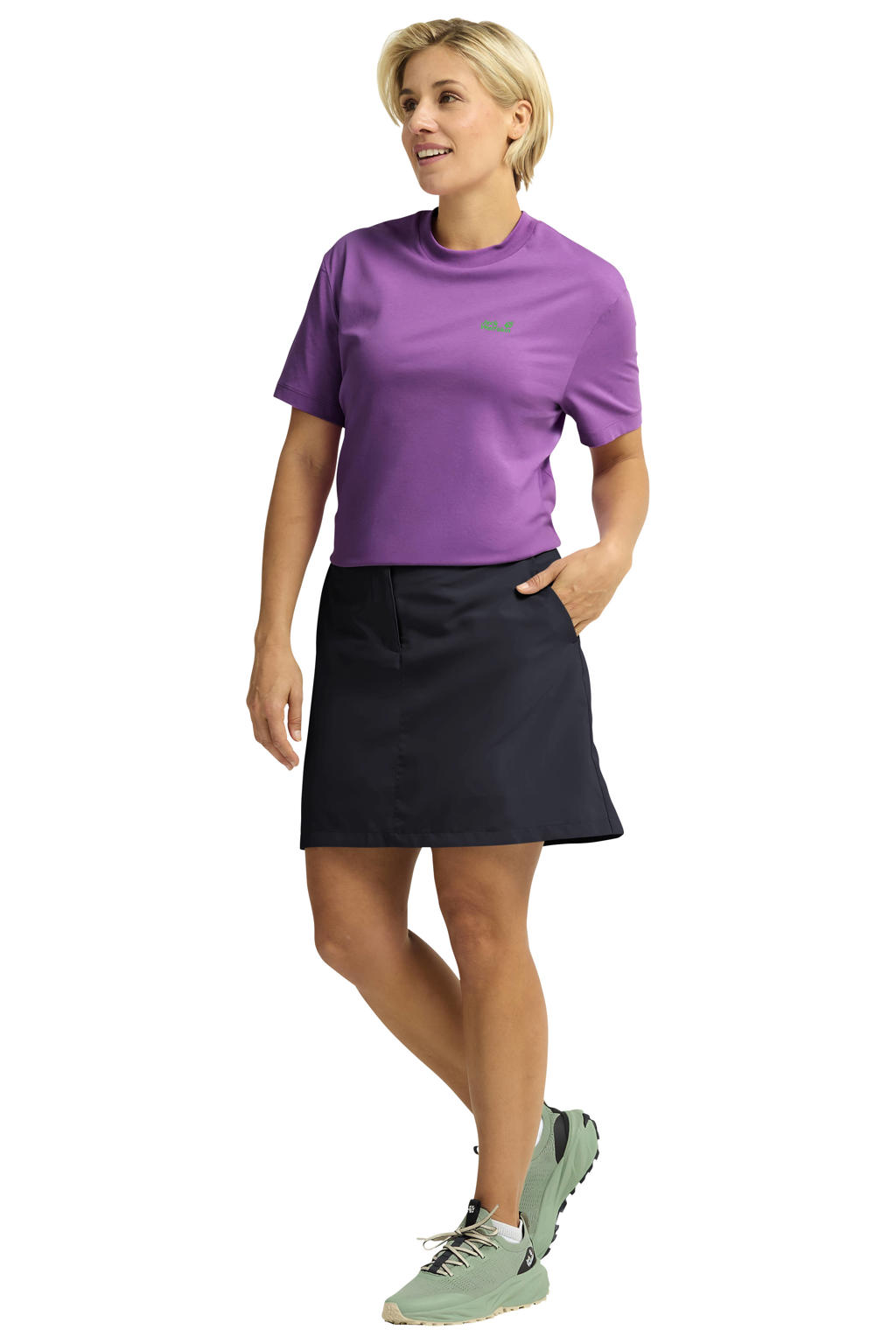 Donkerblauwe dames Jack Wolfskin skort van polyester met rits- en knoopsluiting