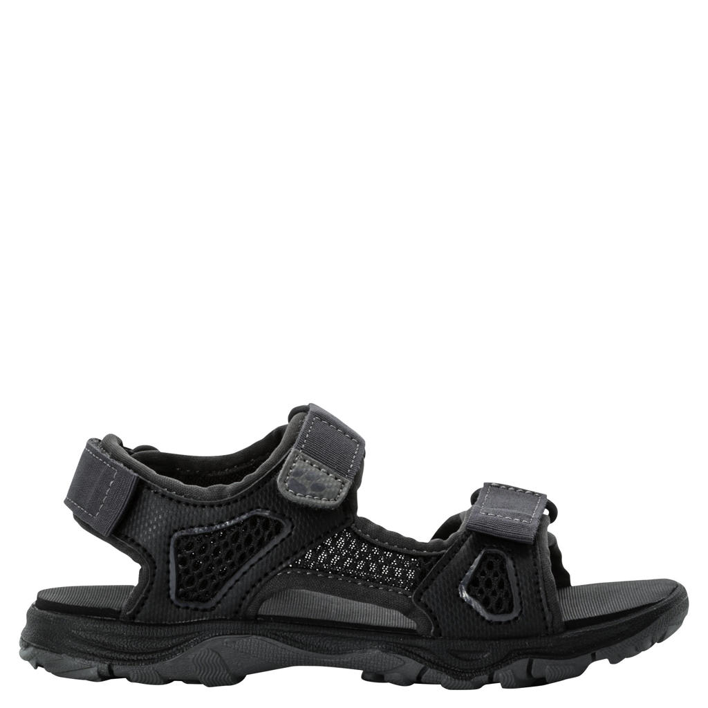 Grijs en zwarte jongens en meisjes Jack Wolfskin Taraco Beach wandelschoenen van mesh/voering: mesh/voetbed: mesh met klittenband