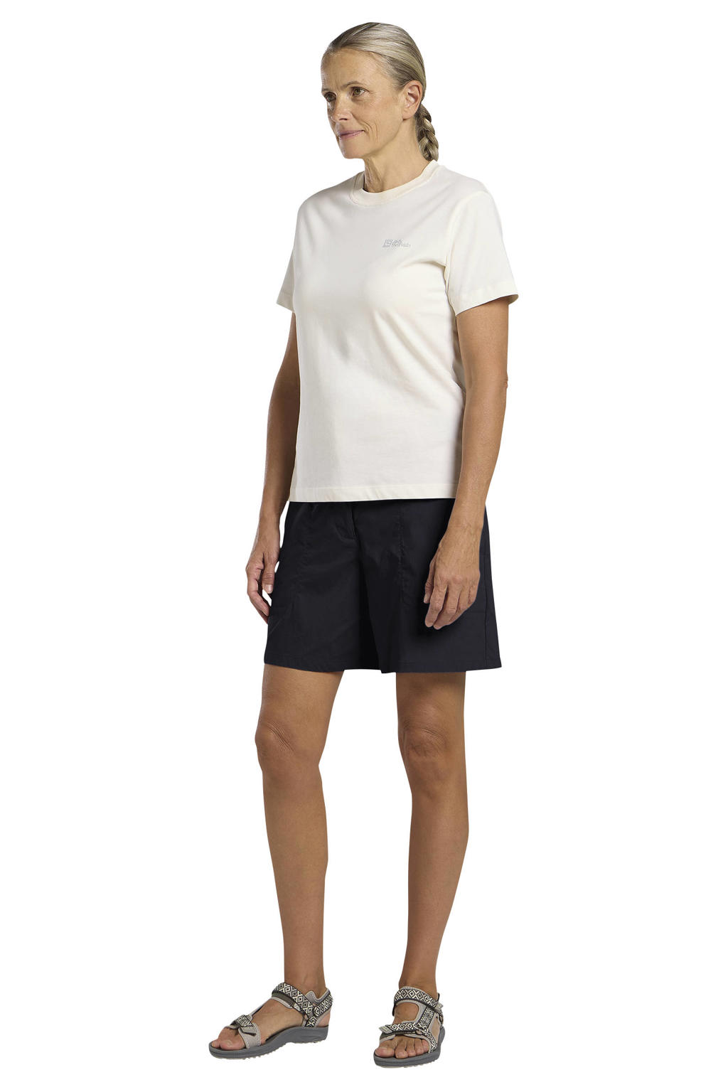 Donkerblauwe dames Jack Wolfskin short van polyester met rits- en knoopsluiting