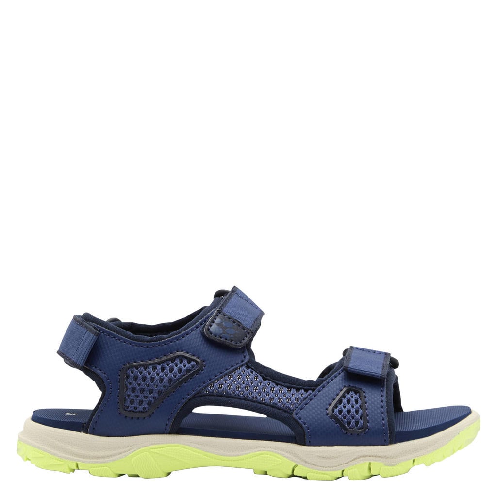 Donkerblauw en gele jongens en meisjes Jack Wolfskin Taraco Beach wandelschoenen van mesh/voering: mesh/voetbed: mesh met klittenband