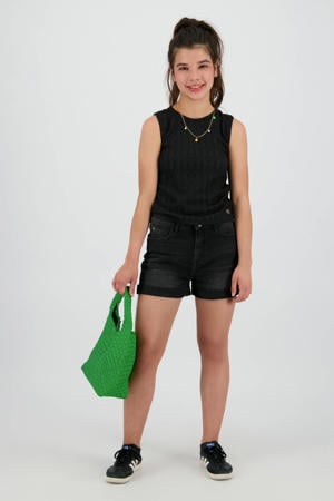 mouwloze top zwart