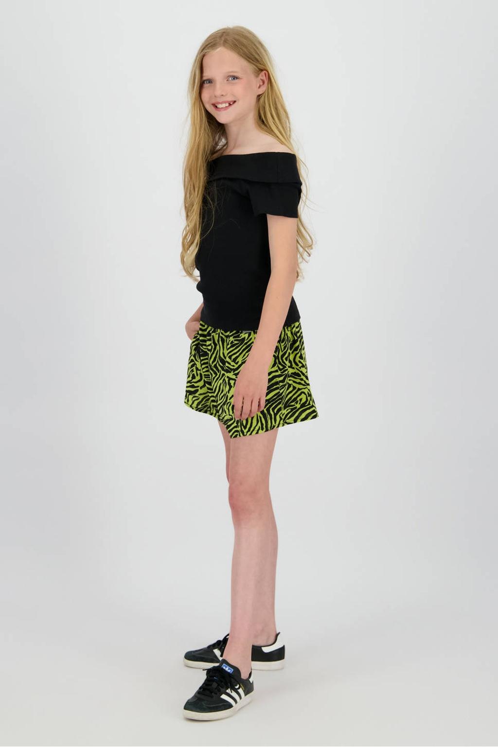 Raizzed off shoulder top zwart