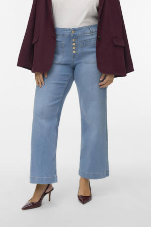 high waist wide leg jeans medium blue denim