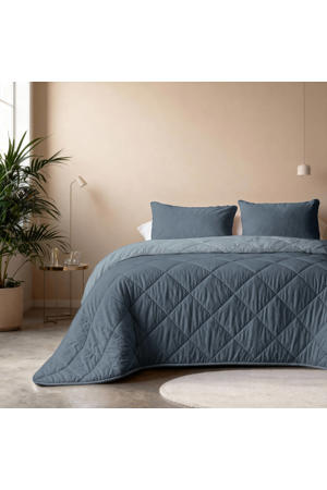 dekbed zonder overtrek met kussensloop Lazy - blauw