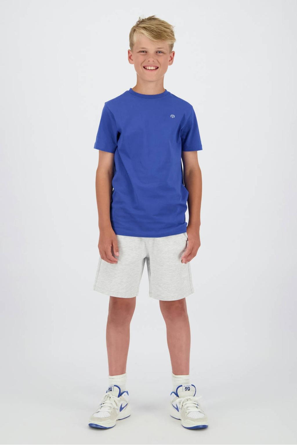 Blauwe jongens Raizzed T-shirt van katoen met backprint, korte mouwen en ronde hals