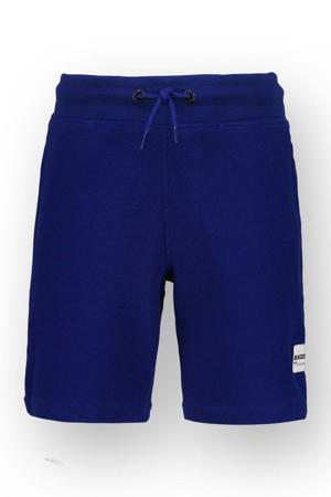 relaxed regular waist casual short donkerblauw met textuur