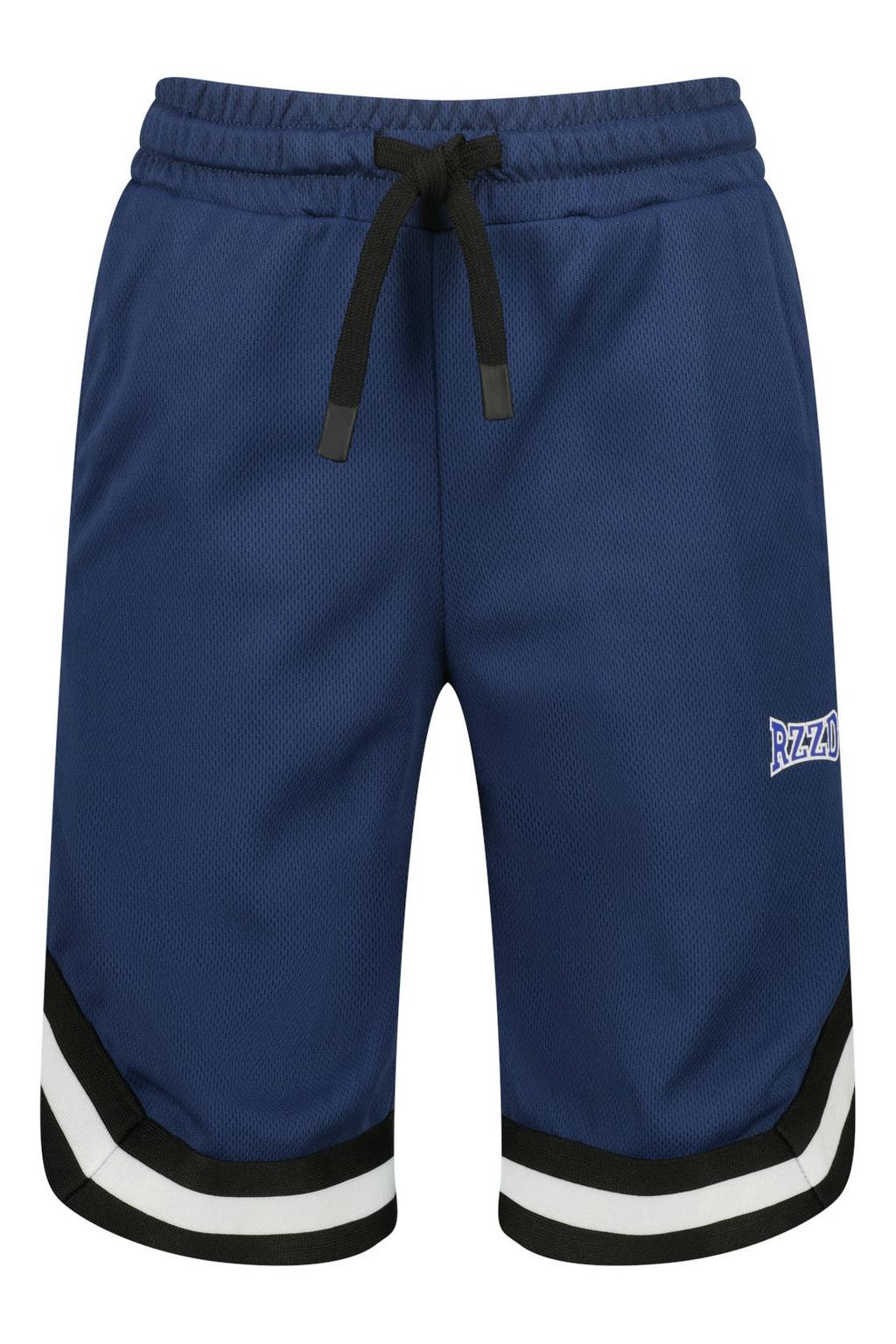 Donkerblauw, wit en zwarte jongens Raizzed relaxed regular waist casual short van polyester met elastische tailleband met koord en effen
