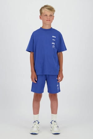 relaxed regular waist sweatshort blauw