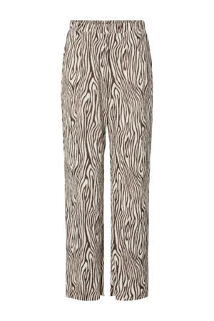 high waist casual broek beige