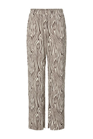high waist casual broek beige