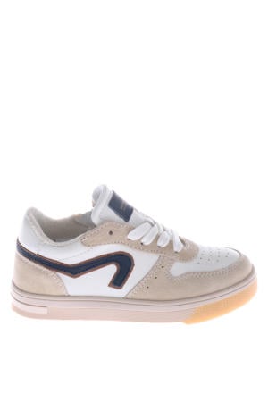 leren sneakers wit/beige