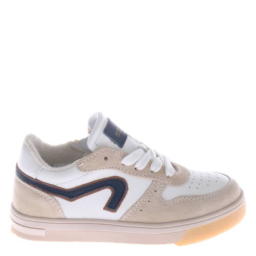 Hip leren sneakers wit/beige – Wit/beieg