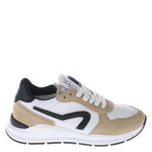 leren sneakers wit/beige/zwart