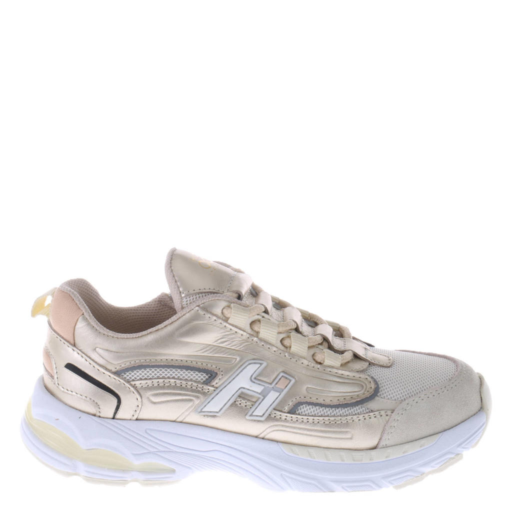 Gouden meisjes Hip leren sneakers met veters