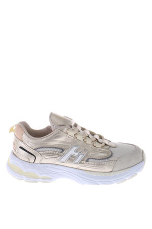leren sneakers goud