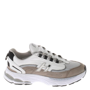 leren sneakers wit/beige/grijs