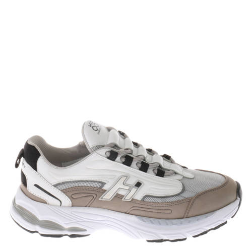 Hip leren sneakers wit/beige/grijs