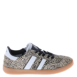 leren sneakers ecru/dierenprint