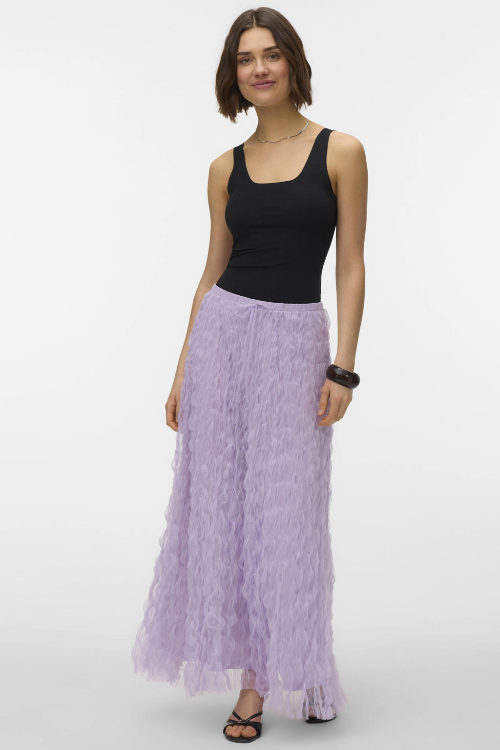 Lilakleurige dames VERO MODA maxi rok gemaakt van polyester