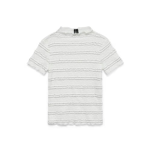 VERO MODA gestreepte top ecru afbeelding