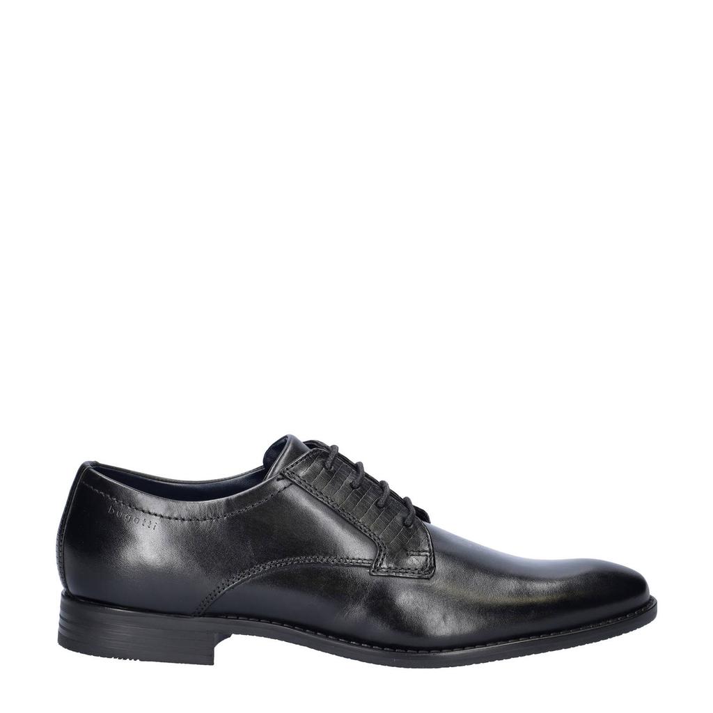 Zwarte heren Bugatti leren veterschoenen