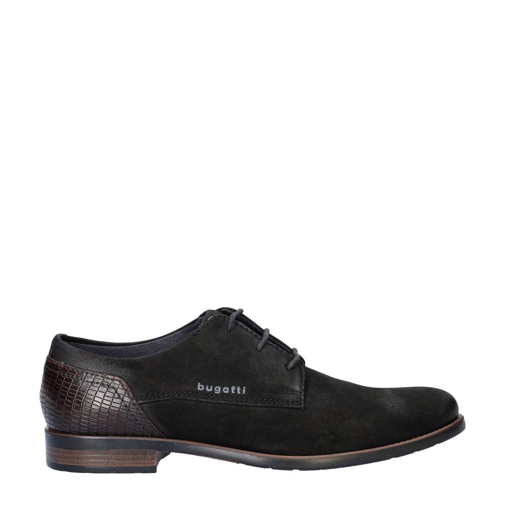 Zwarte heren Bugatti nubuck veterschoenen