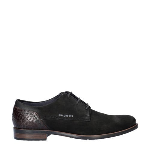 Bugatti nubuck veterschoenen zwart afbeelding