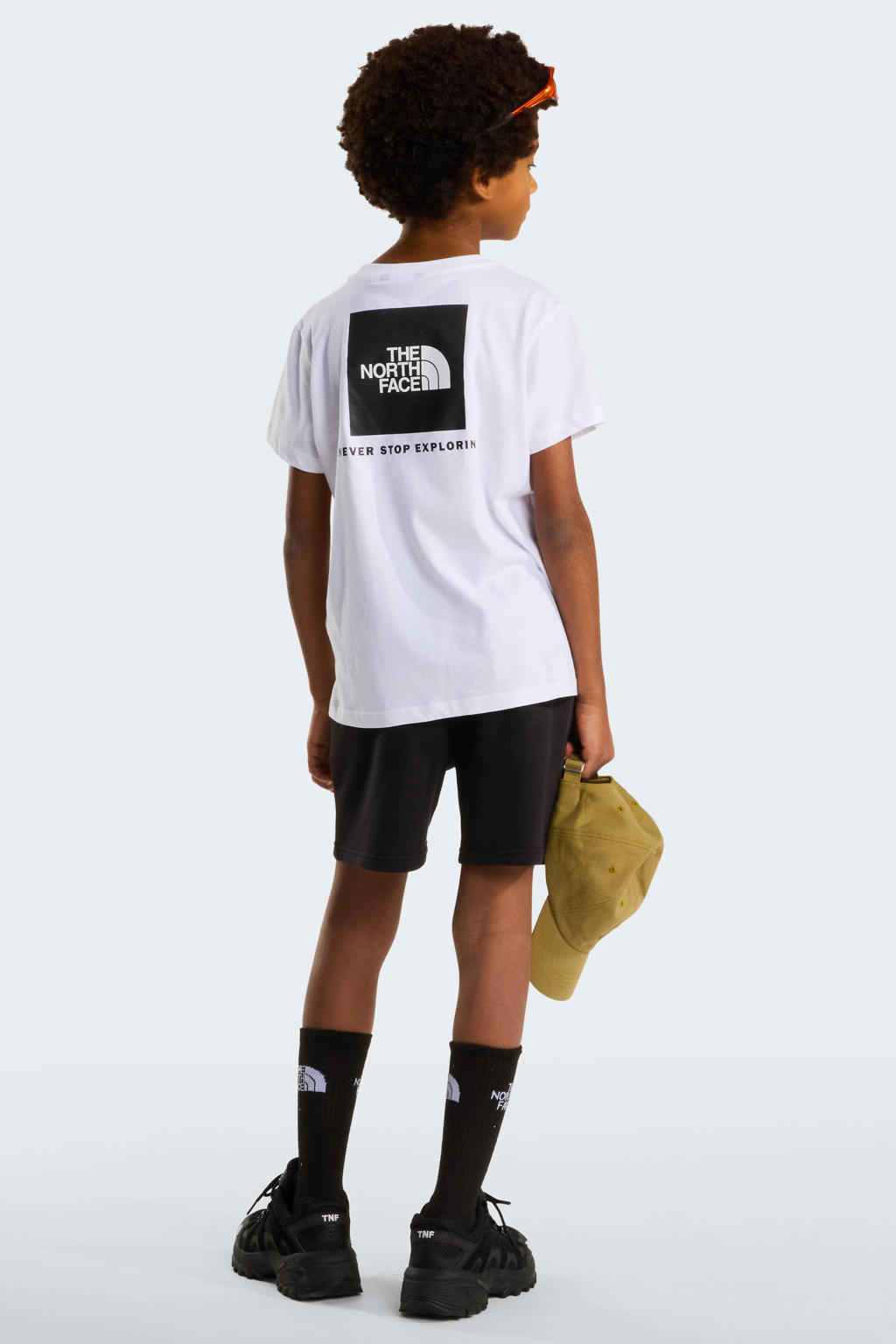 Witte jongens en meisjes The North Face T-shirt van katoen met effen, korte mouwen en ronde hals