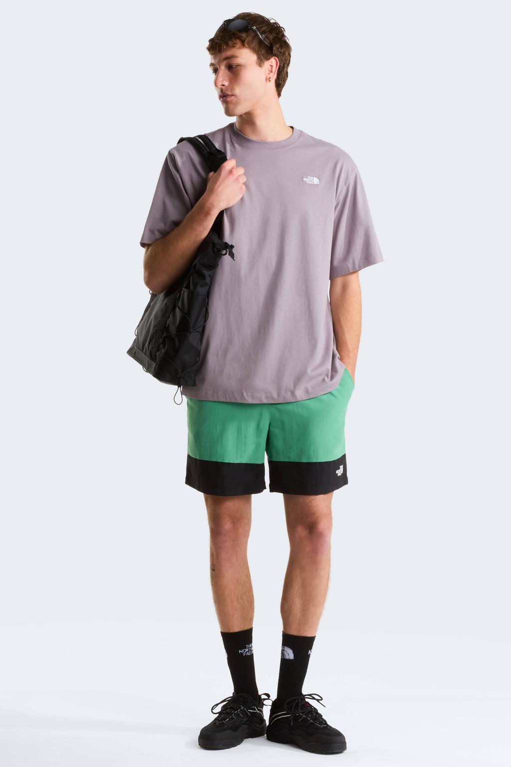 Grijze heren The North Face T-shirt Essential Simple Dome van katoen met effen, korte mouwen en ronde hals