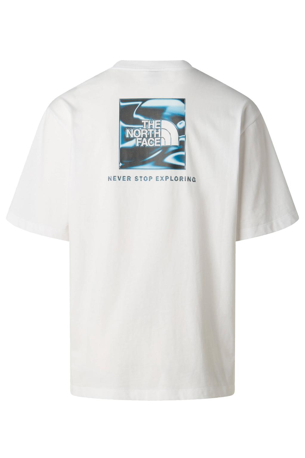 Witte heren The North Face T-shirt Liquid NSE van katoen met grafische print, korte mouwen en ronde hals