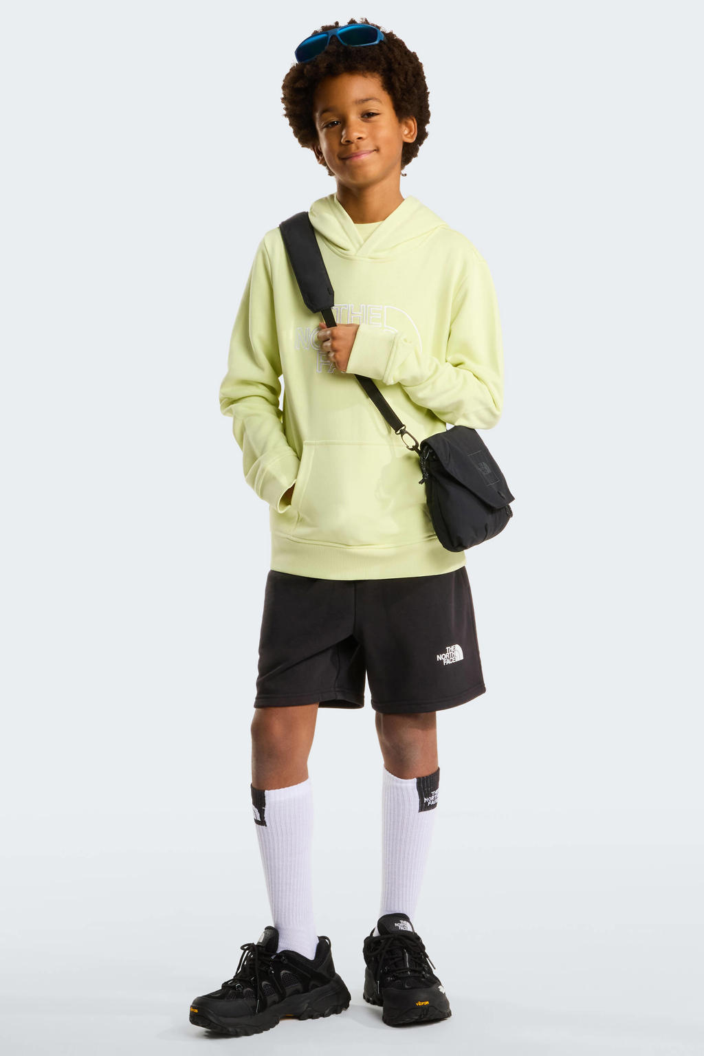 Zwarte jongens en meisjes The North Face short Simple Dome van katoen met elastische tailleband met koord en effen