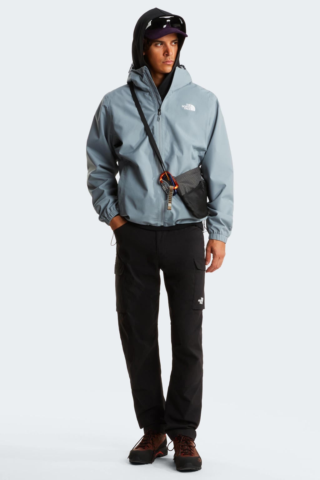 Grijze heren The North Face jas Quest ono van polyester met lange mouwen en ritssluiting